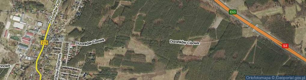 Zdjęcie satelitarne Drzonków-Cisowa ul.